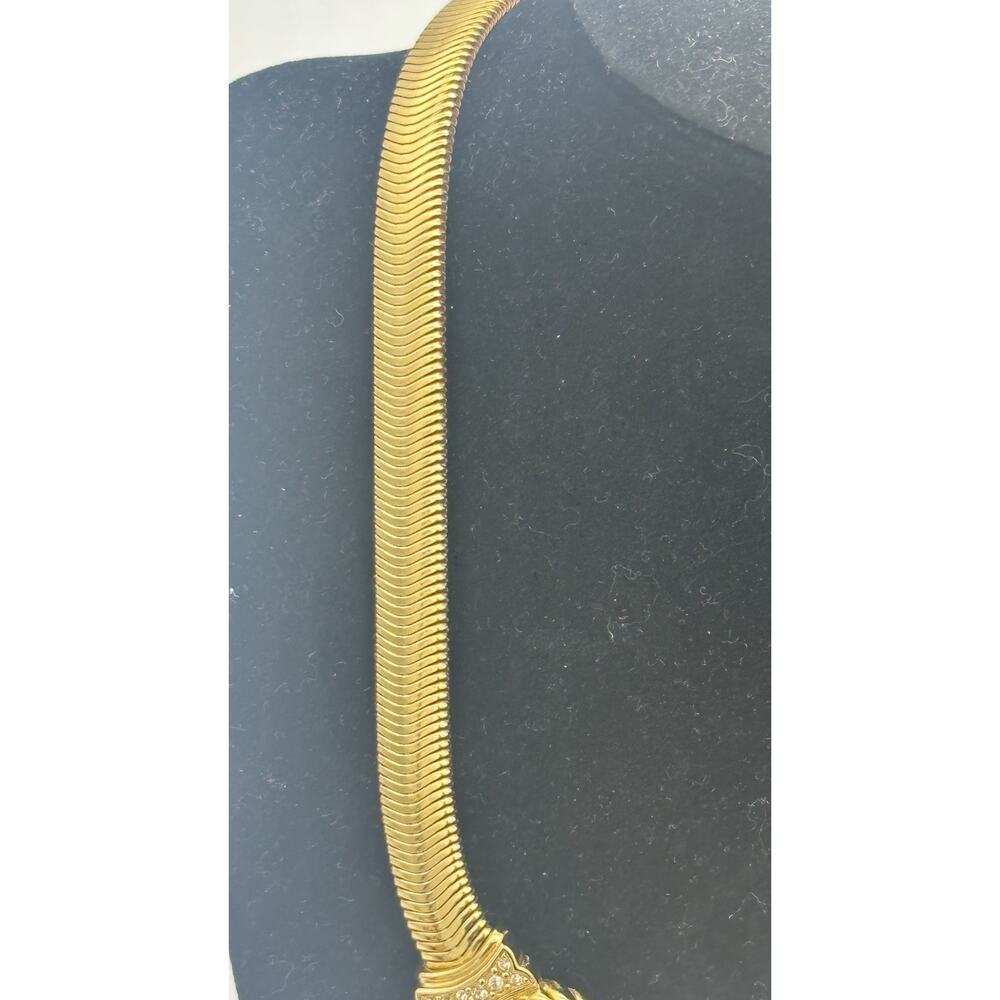 Vintage Christian Dior Earrings & Necklace Set W/ Faux Cabachon Pearl Gold Tone - Picture 5 of 15